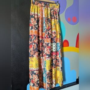 Floral Patchwork Wide leg Pants